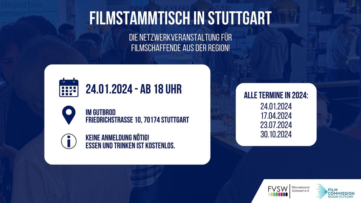 Der Stuttgarter Filmstammtisch trifft sich am 24.01.2024